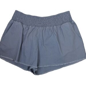 Wild Fable Smocked Waistband Raw Hem High Rise Shorts, Size XXL Grey Microstripe